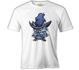 An Angry Owl with a Hat Beyaz Erkek Tshirt