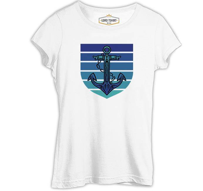 Anchor on a Blue Toned Background White Women's Tshirt