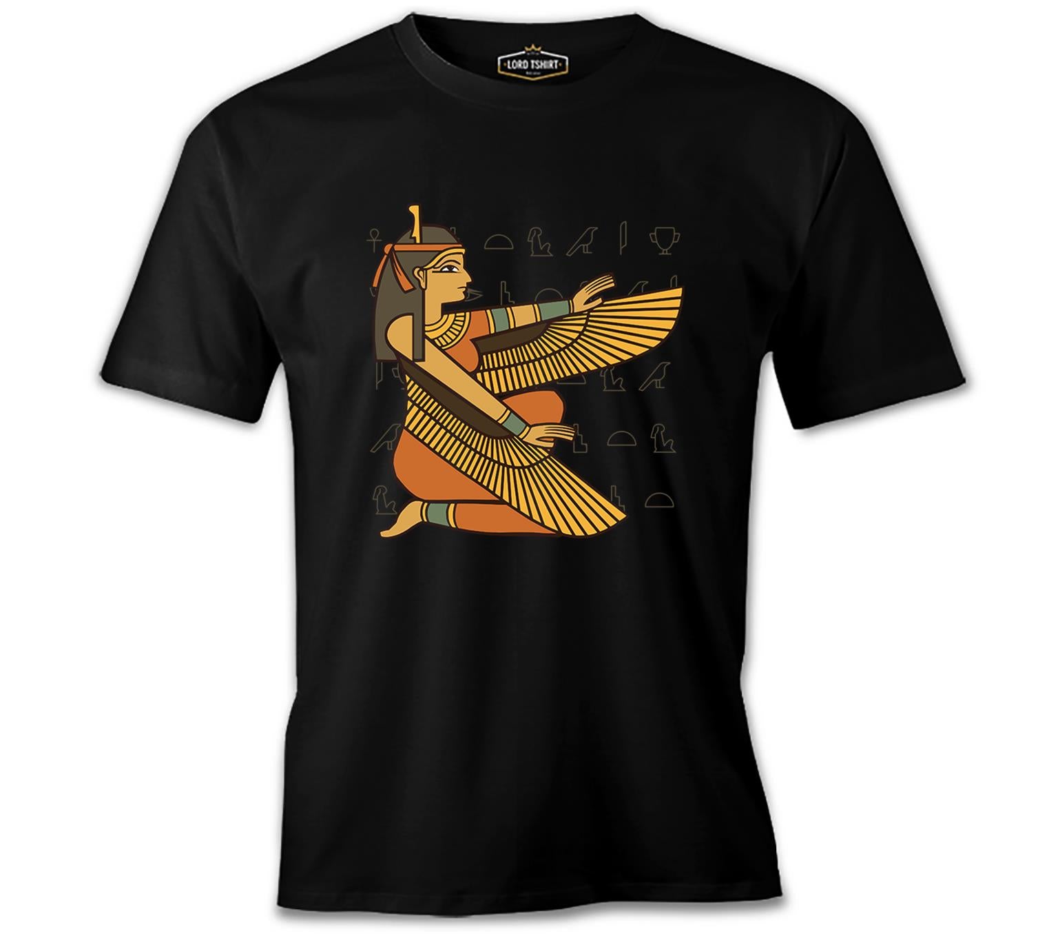 Ancient Egypt Goddess Isis and Wall Paintings Black Men's Tshirt 