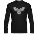Angry Owl Tattoo Siyah Erkek Sweatshirt