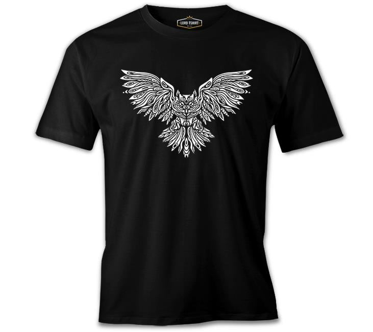 Angry Owl Tattoo Siyah Erkek Tshirt