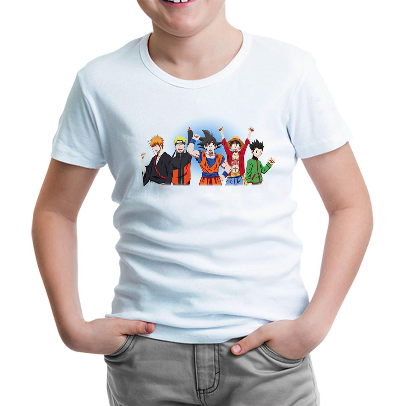 Anime Heros Beyaz Çocuk Tshirt