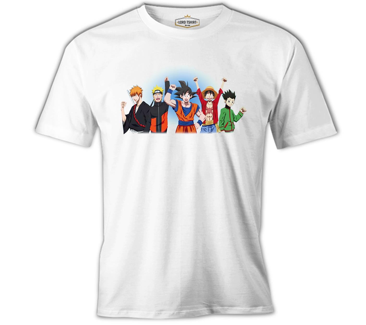 Anime Heros Beyaz Erkek Tshirt