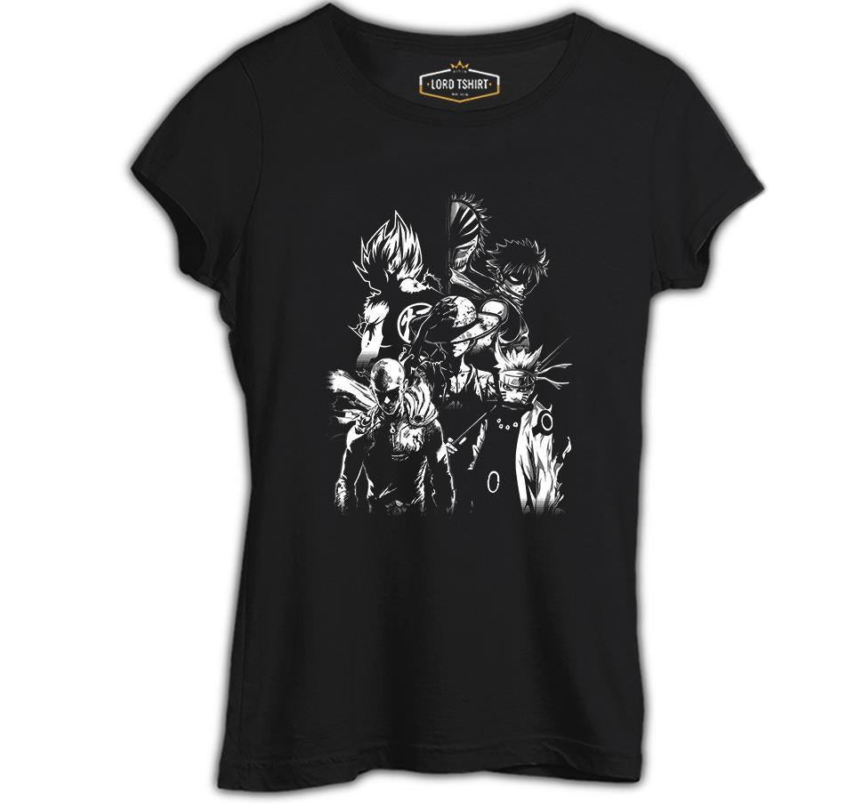 Anime Heros Siyah Kadın Tshirt