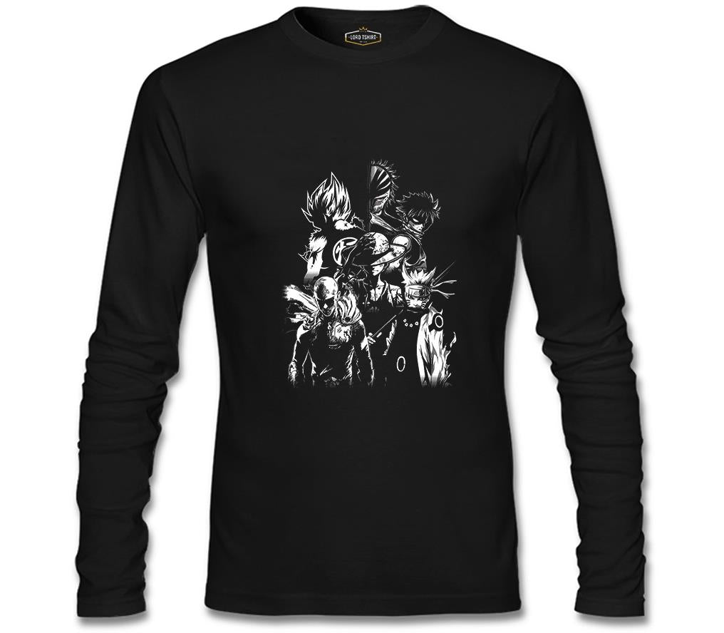 Anime Heros Siyah Erkek Sweatshirt