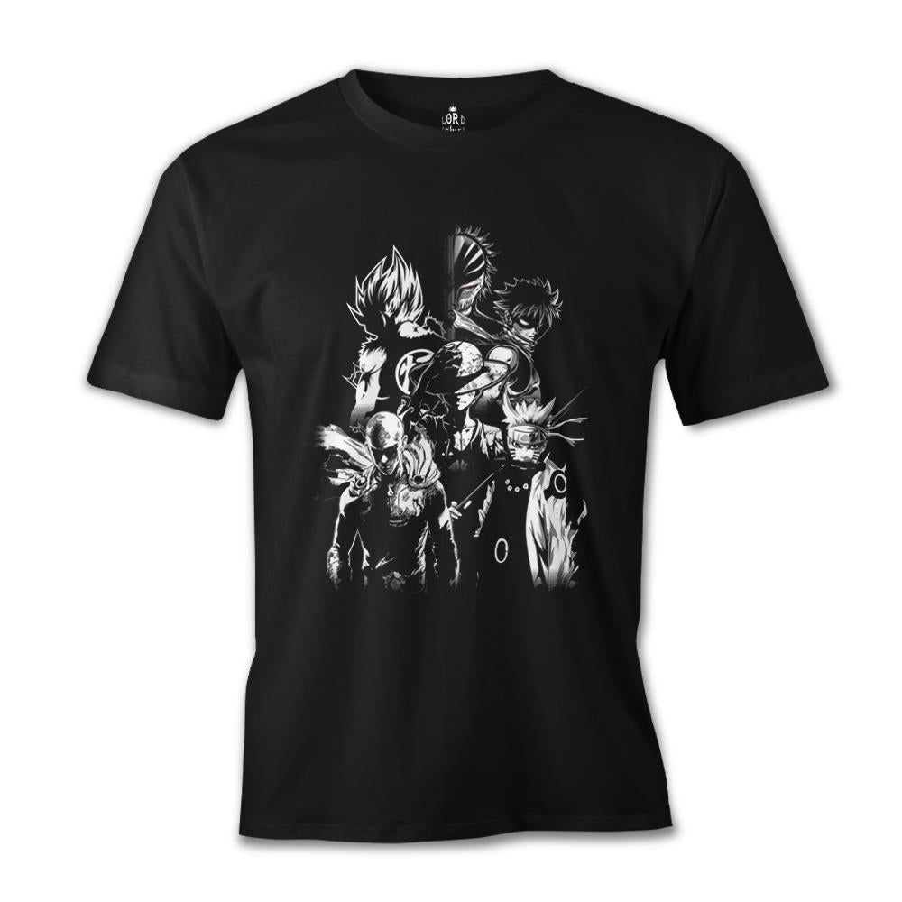 Anime Heros Siyah Erkek Tshirt