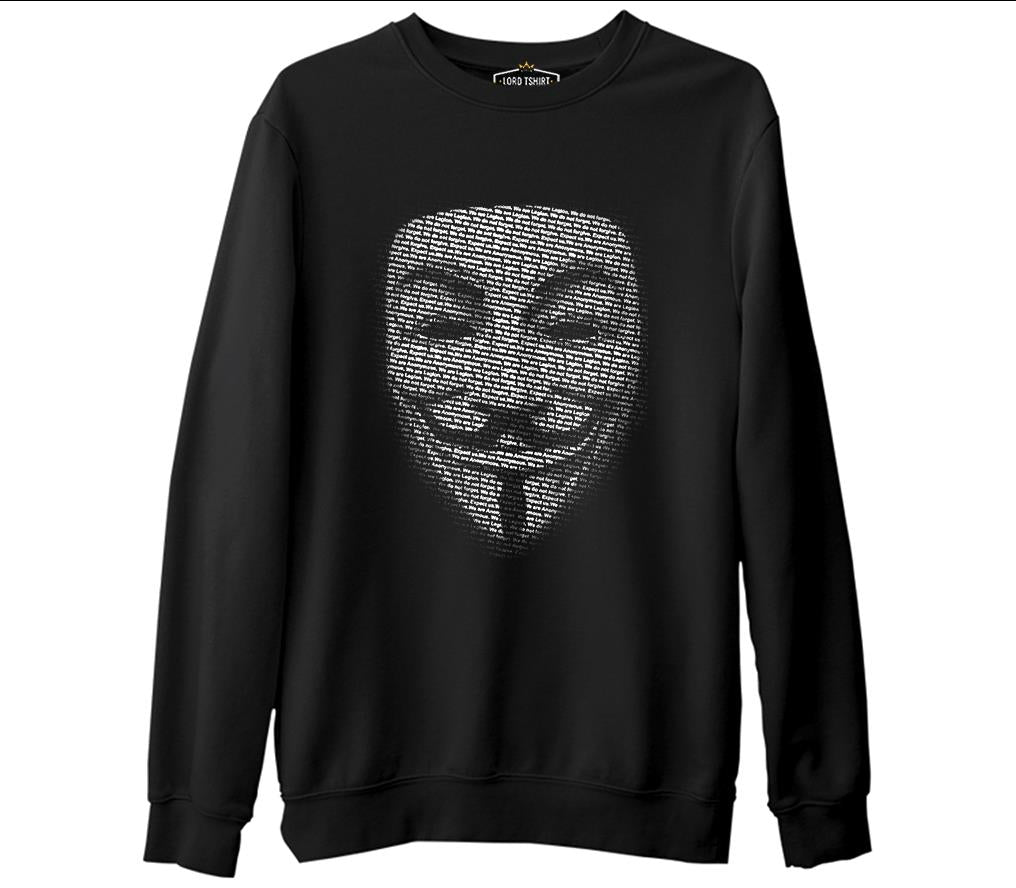 Anonymous Siyah Erkek Kalın Sweatshirt