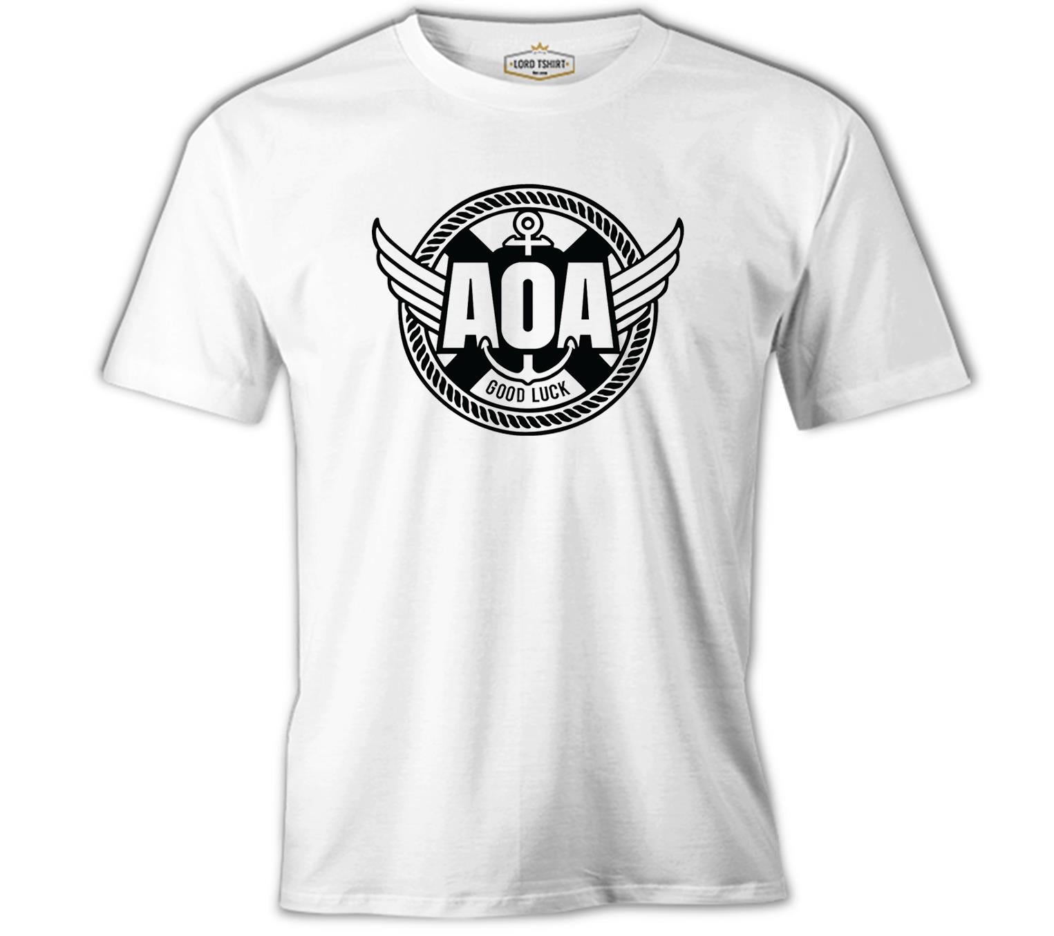 AOA - Good Luck Beyaz Erkek Tshirt