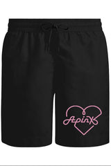 Apink - Logo Kalp Unisex Siyah Şort