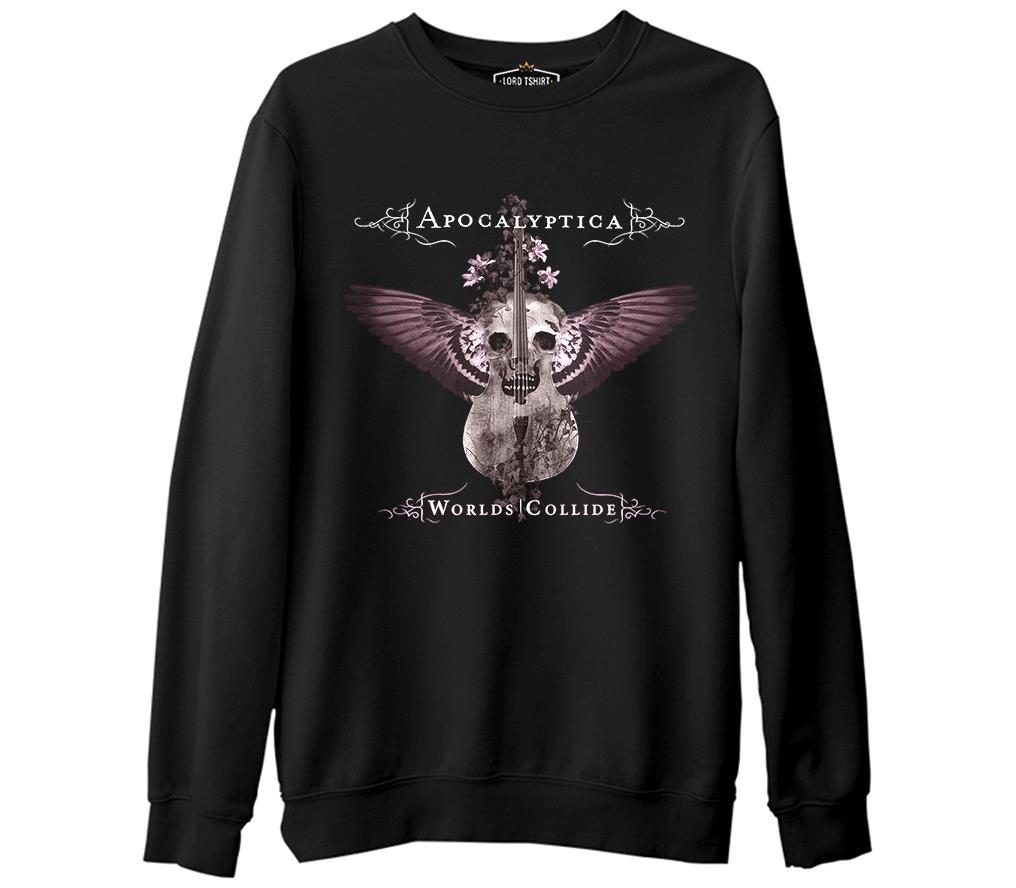 Apocalyptica - Worlds Collide  Siyah Erkek Kalın Sweatshirt