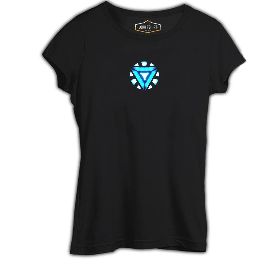 Arc Reactor 1 Siyah Kadın Tshirt