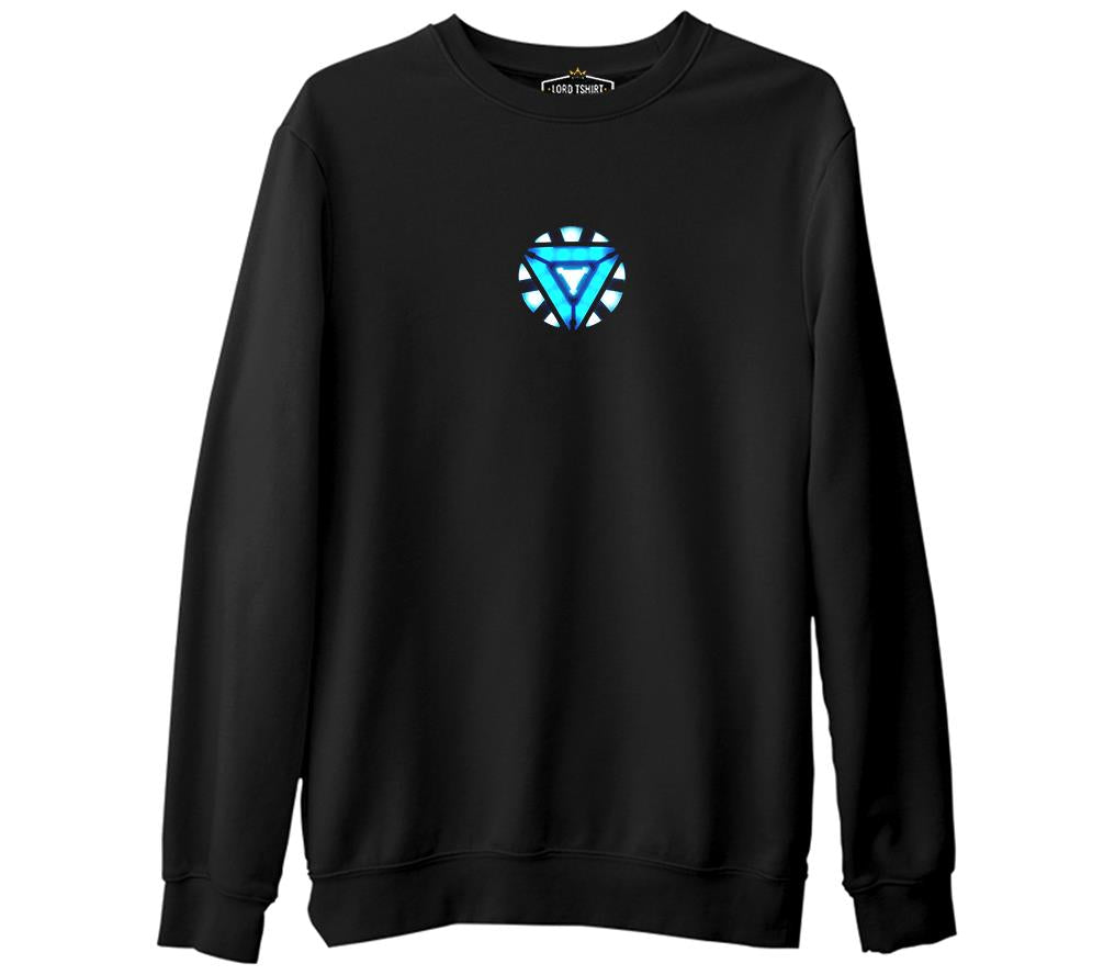 Arc Reactor 1  Siyah Erkek Kalın Sweatshirt