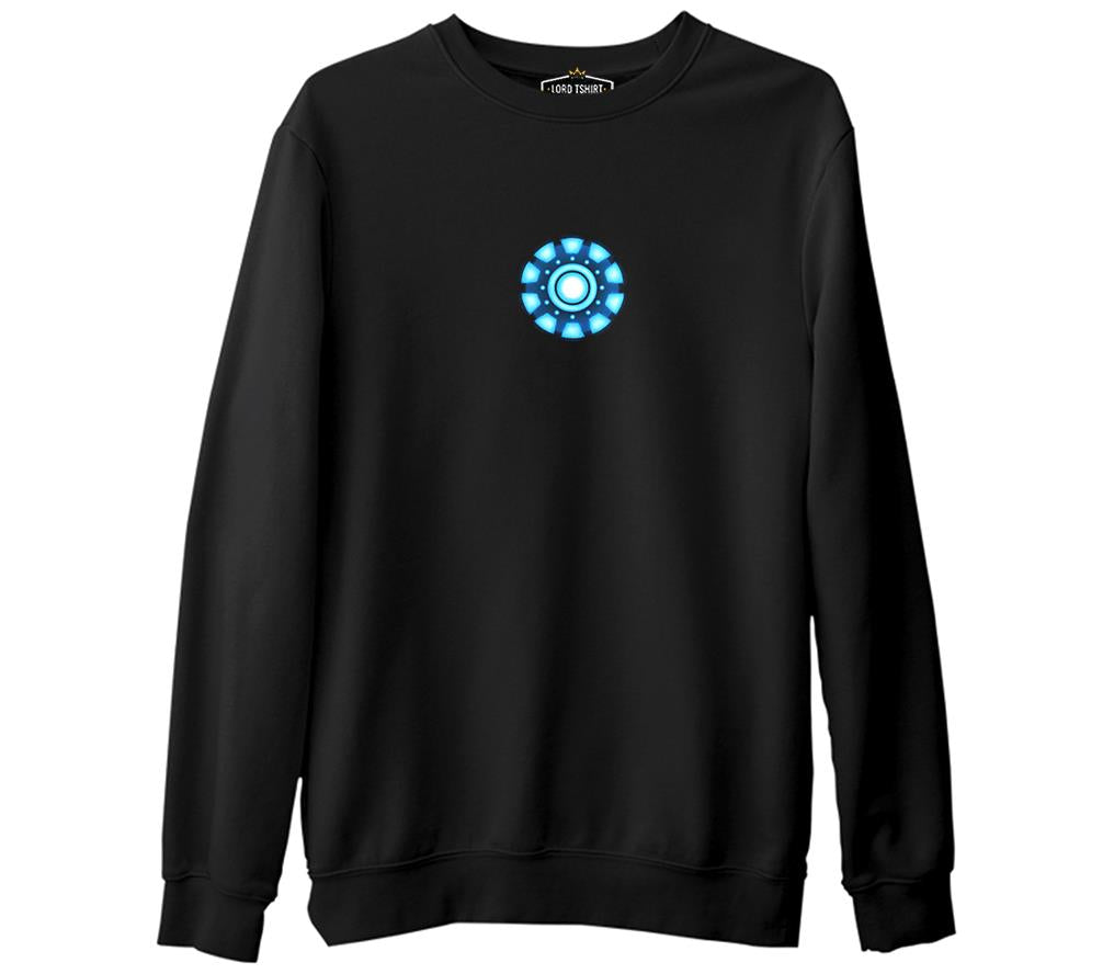Arc Reactor 2  Siyah Erkek Kalın Sweatshirt