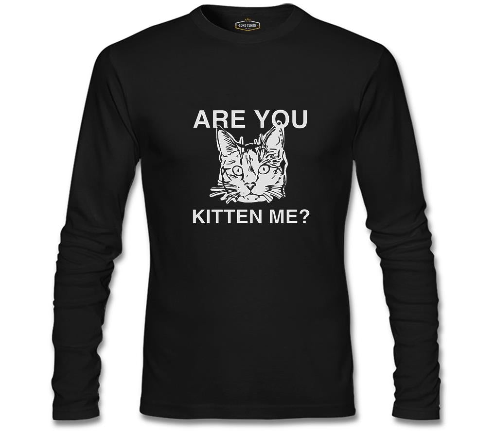 Are You Kitten Me Siyah Erkek Sweatshirt