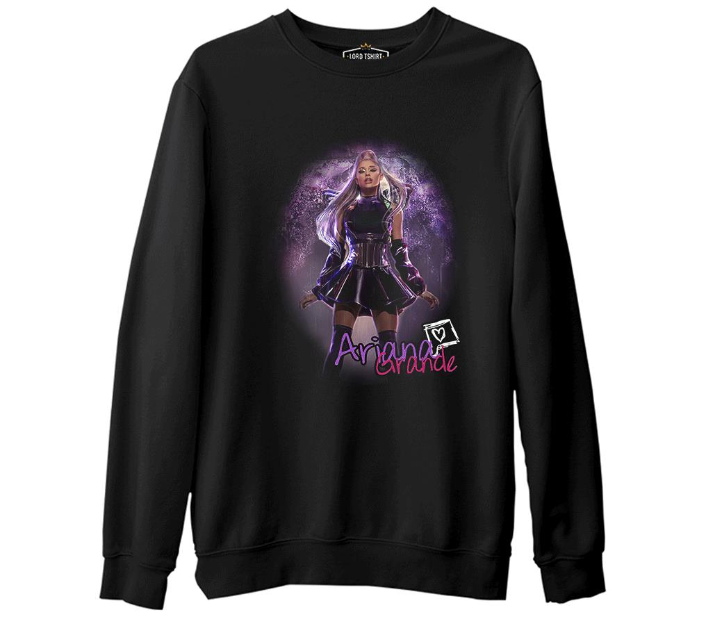 Ariana Grande Siyah Erkek Kalın Sweatshirt
