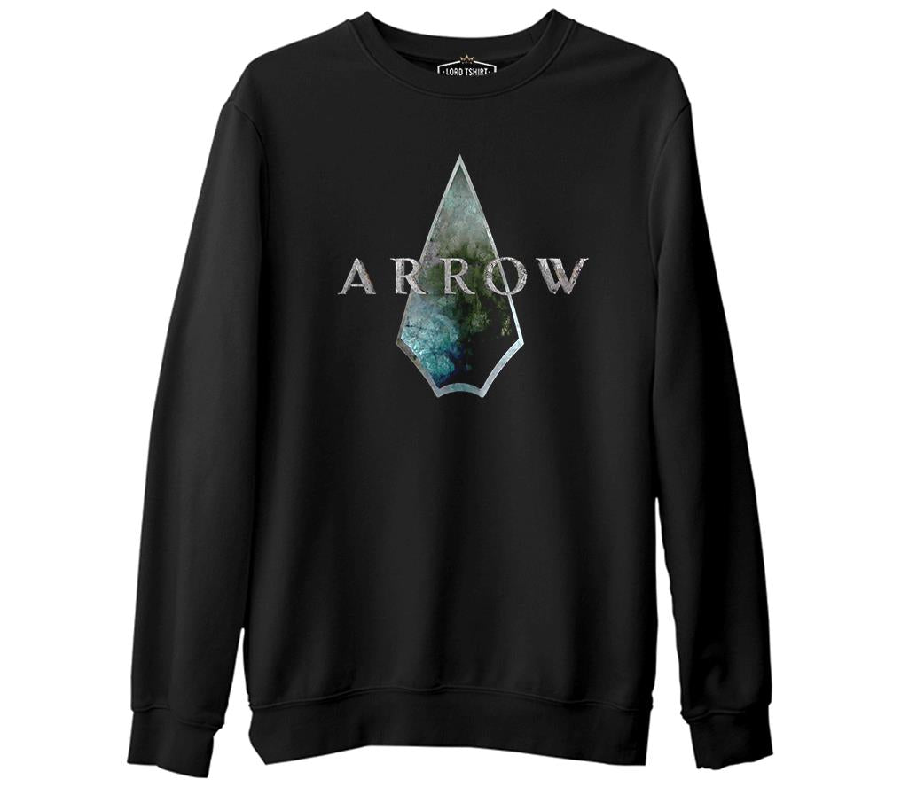Arrow II  Siyah Erkek Kalın Sweatshirt