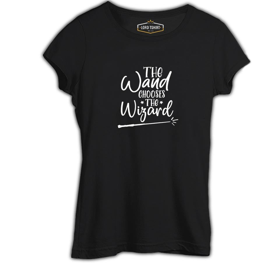 Asa Büyücüyü Seçer Siyah Bayan Tshirt
