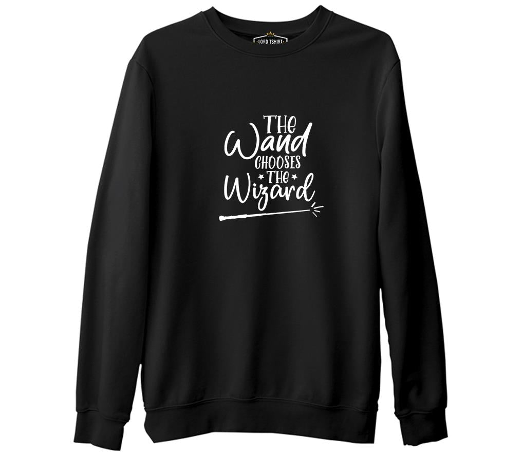 The Wand Chooses the Wizard Black Men's Thick Sweatshirt 