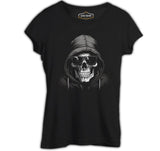 Rebel Spirit - Cool Skull Printed Black Women's Tshirt 