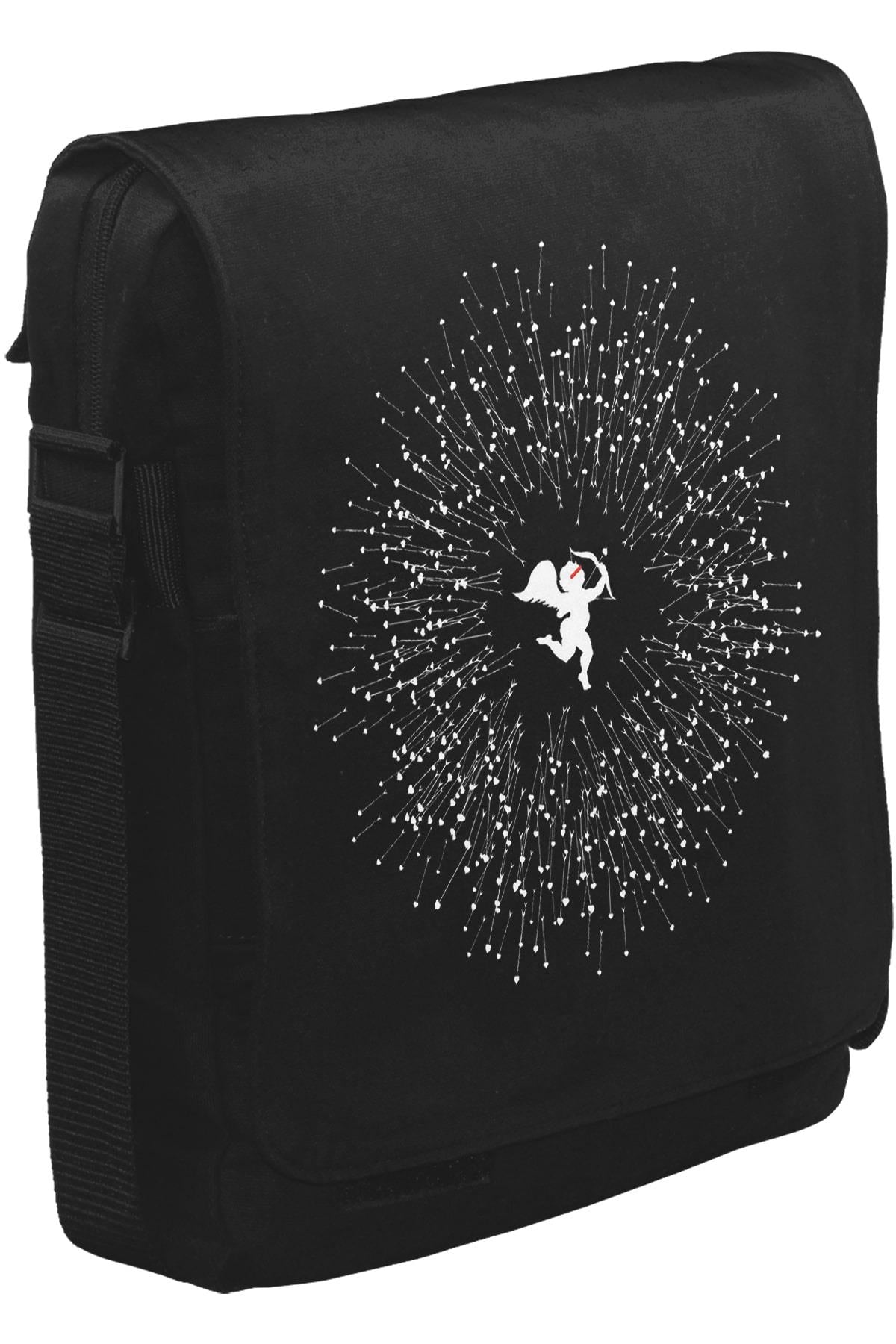 Aşk - Eros Unisex Siyah Postacı Çanta