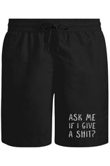 Ask me if I Give a Shit Unisex Black Shorts 