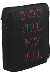 Aşk - You Are My All Unisex Siyah Postacı Çanta