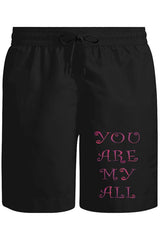 Aşk - You Are My All Unisex Siyah Şort