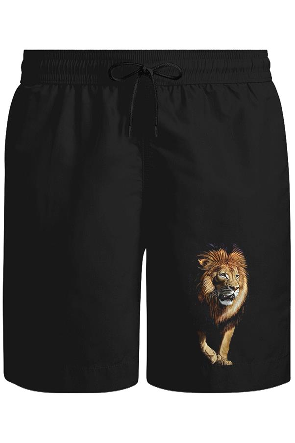 Lion II Unisex Black Shorts 