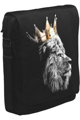 Aslan - Kral Taç Unisex Siyah Postacı Çanta