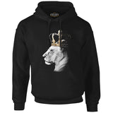 Lion - Queen Crown Black Men's Zipperless Hoodie