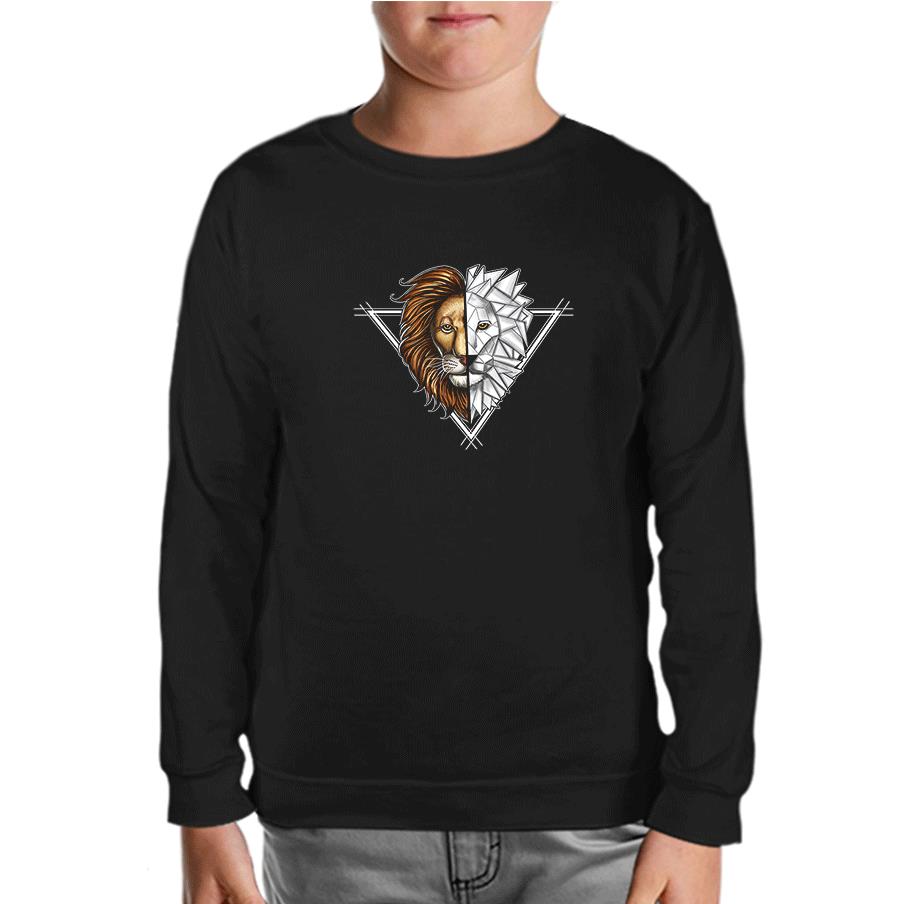 Lion Triangle Black Kids Sweatshirt