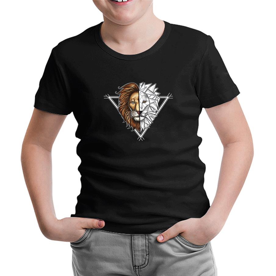 Aslan Triangle Siyah Çocuk Tshirt