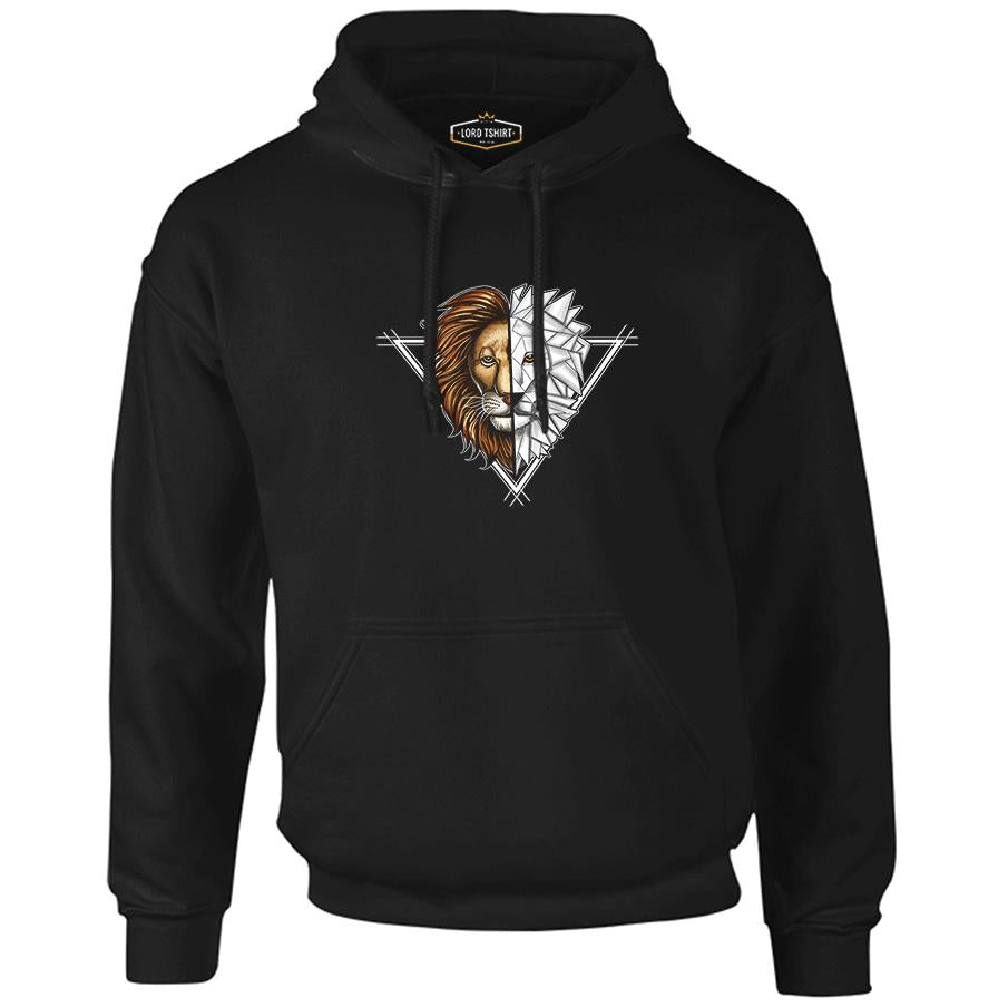Lion Triangle Black Men's Zipperless Hoodie