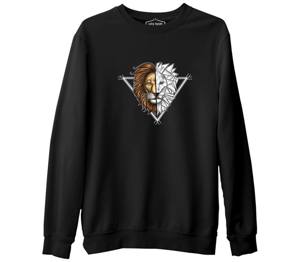 Aslan Triangle Siyah Erkek Kalın Sweatshirt