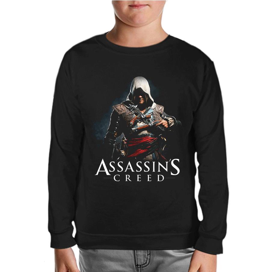 Assasins Creed Siyah Çocuk Sweatshirt