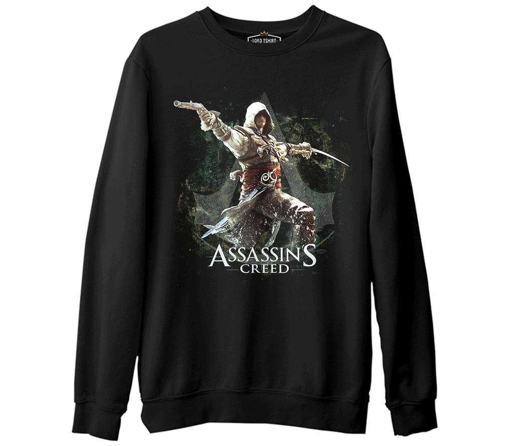 Assassin's Creed 3  Siyah Erkek Kalın Sweatshirt
