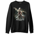Assassin's Creed 3  Siyah Erkek Kalın Sweatshirt