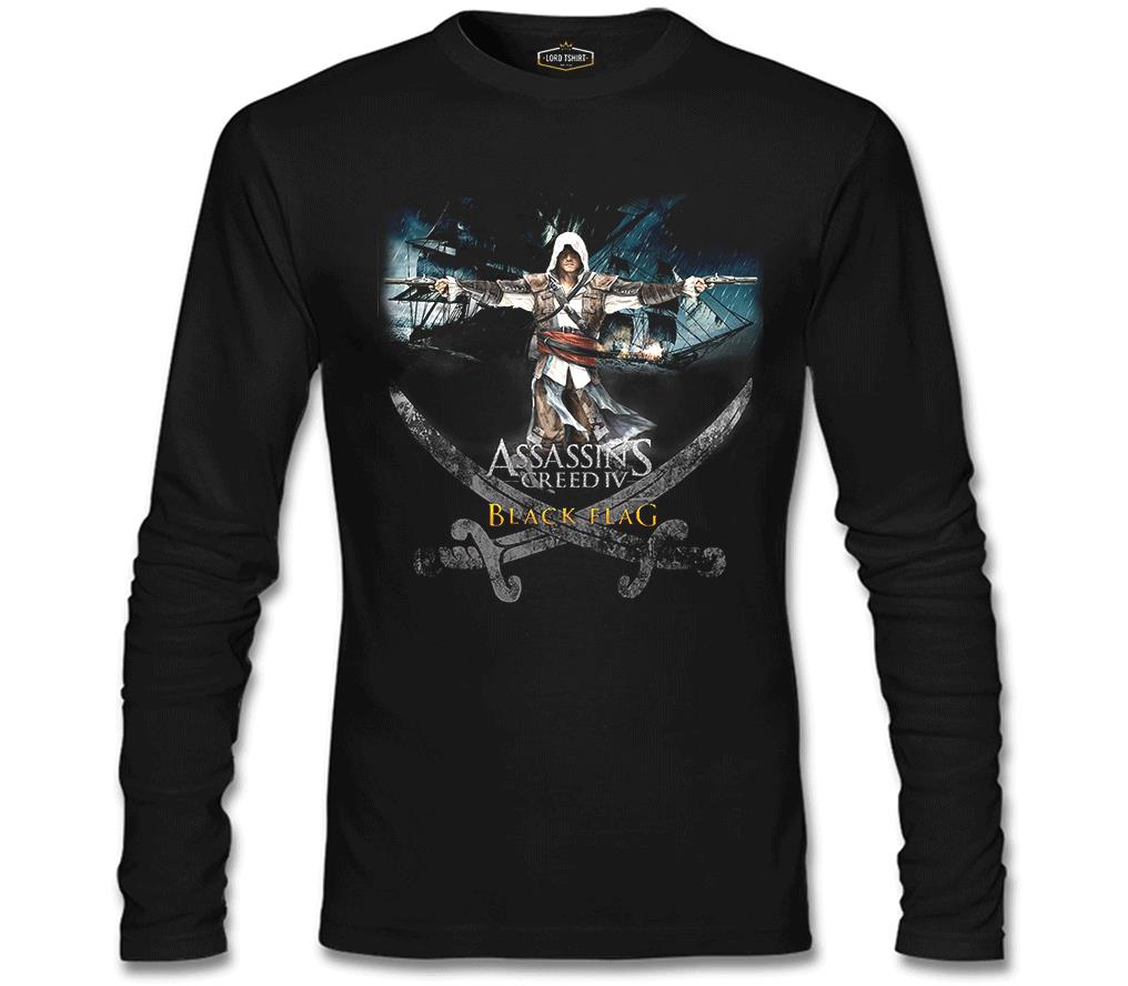 Assassin's Creed 4 Siyah Erkek Sweatshirt