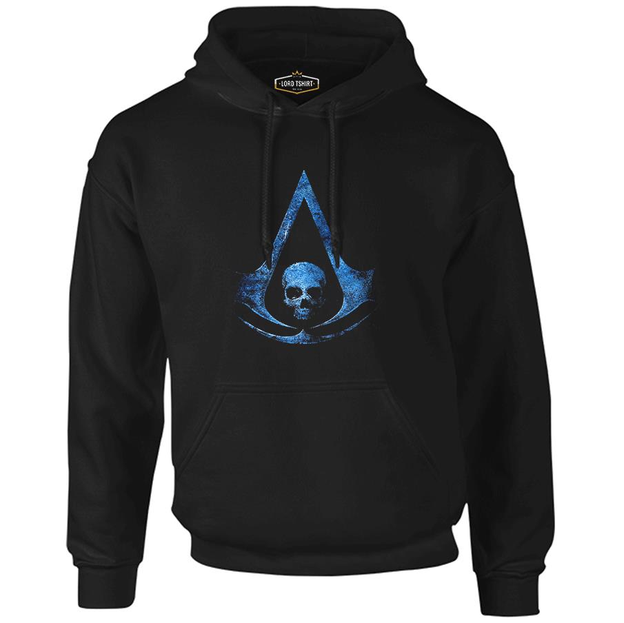 Assassin's Creed 7 Siyah Erkek Fermuarsız Kapşonlu