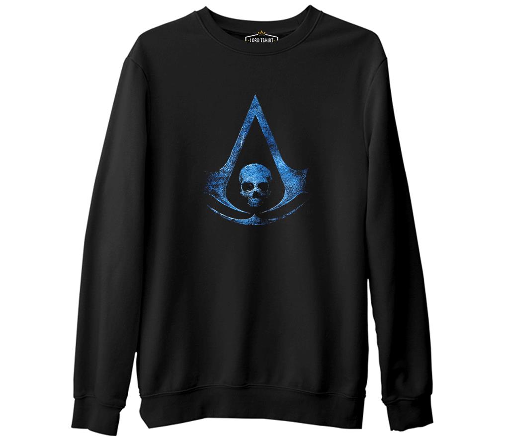 Assassin's Creed 7  Siyah Erkek Kalın Sweatshirt