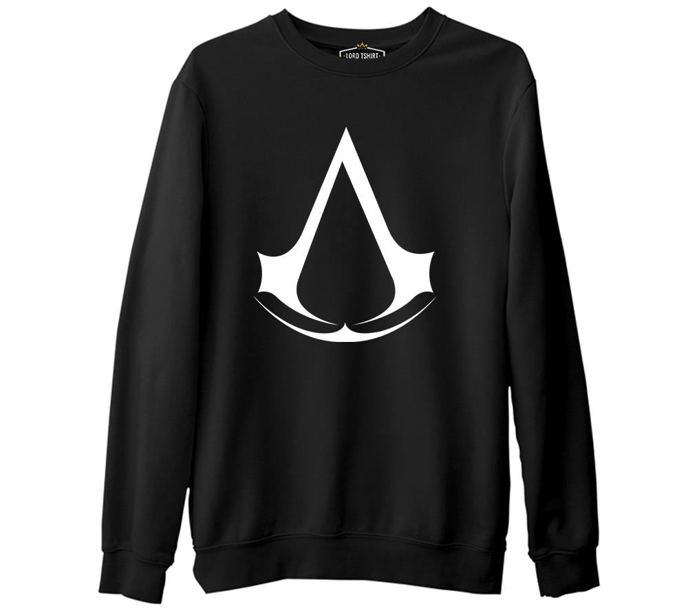 Assassin's Creed - Logo Siyah Erkek Kalın Sweatshirt