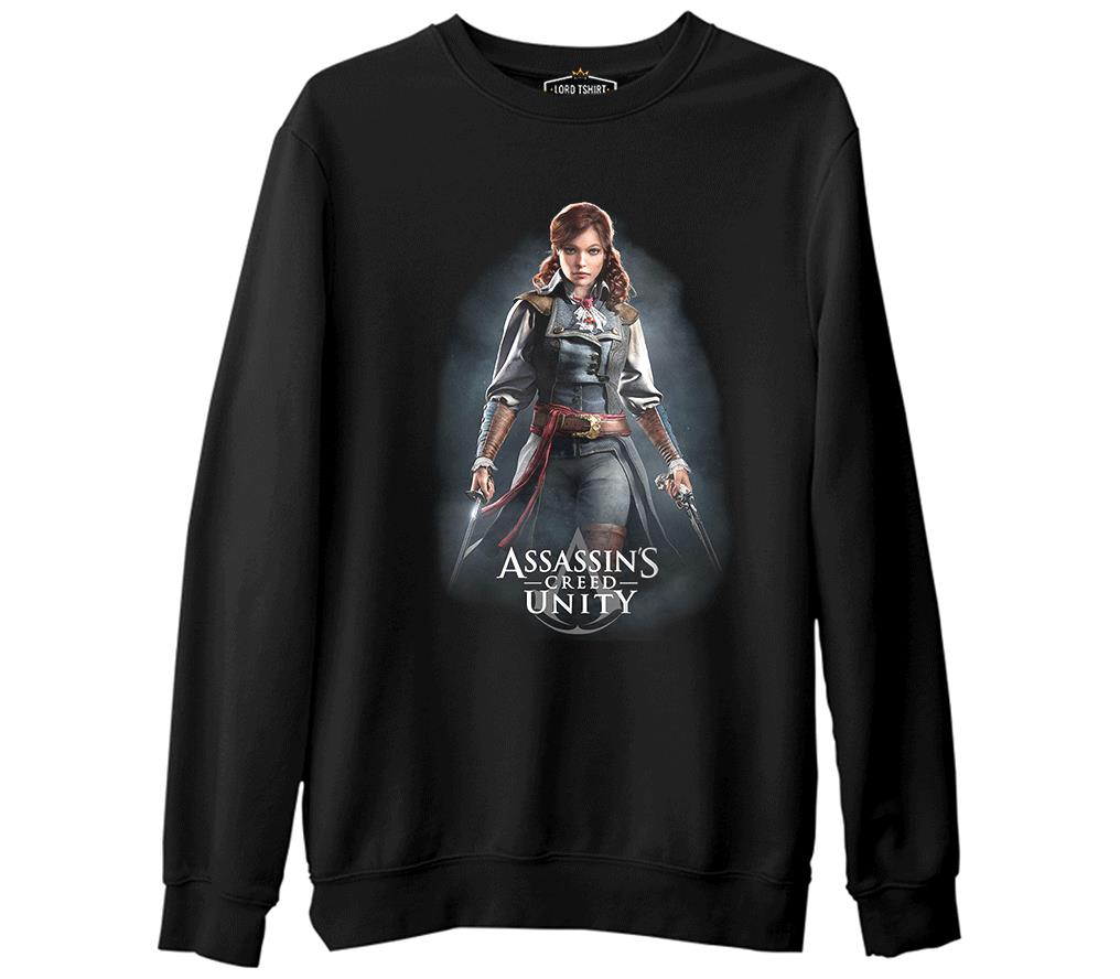 Assassins Creed Unity - Elise  Siyah Erkek Kalın Sweatshirt