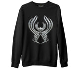 Assassins Creed Wings  Siyah Erkek Kalın Sweatshirt