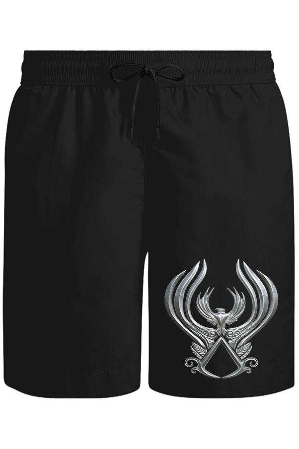 Assassins Creed Wings Unisex Siyah Şort