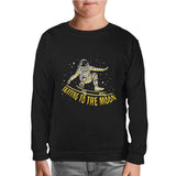 Astronaut Space Skating Black Kids Sweatshirt