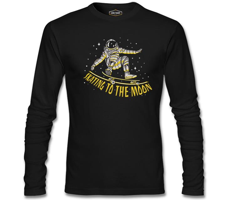 Astronaut Space Skating Black Men's Sweatshirt