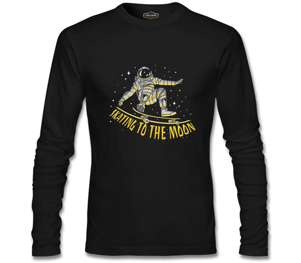 Astronaut Space Skating Siyah Erkek Sweatshirt