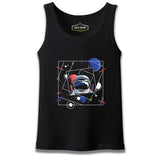 Astronaut with a Geometric Space Background Siyah Erkek Atlet