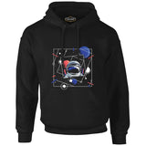 Astronaut with a Geometric Space Background Siyah Erkek Fermuarsız Kapşonlu