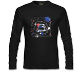 Astronaut with a Geometric Space Background Siyah Erkek Sweatshirt